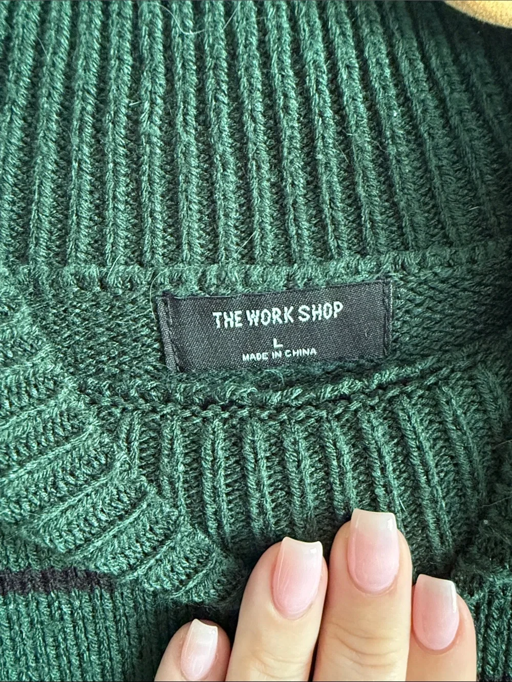 The Work Shop Green Mock-Neck Sweater - Picture 2 of 2